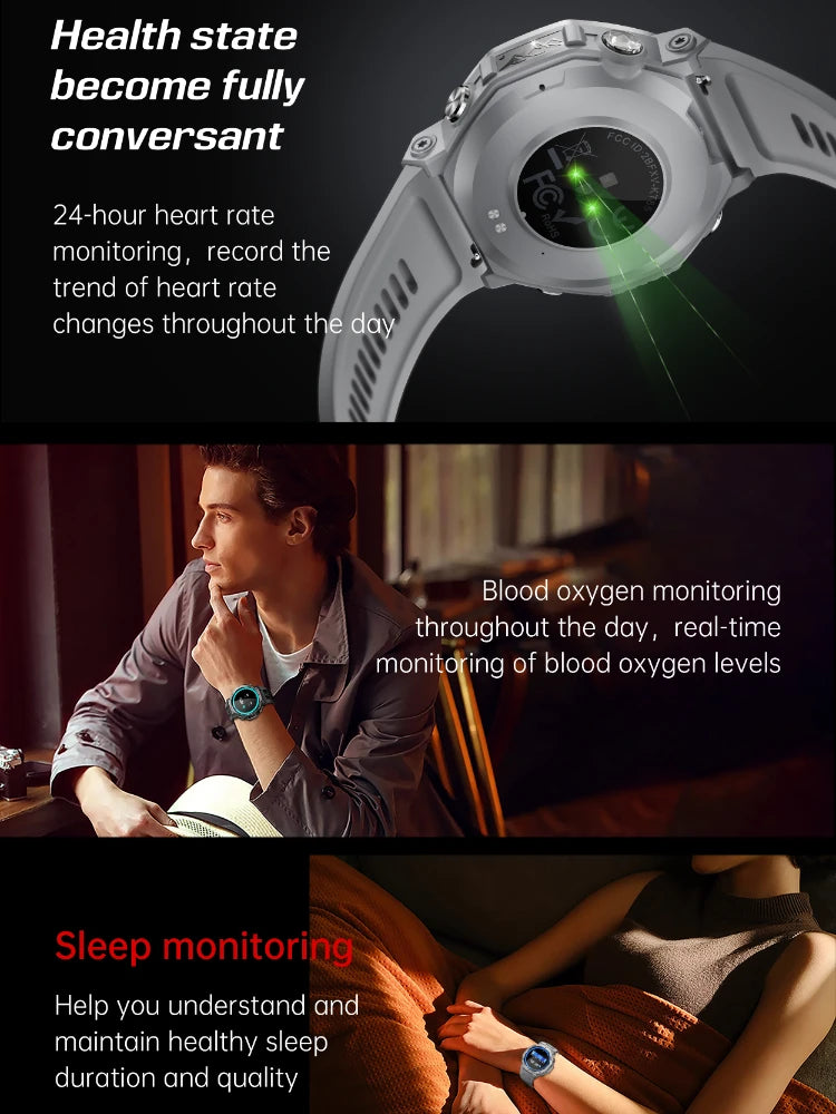 Smartwatch for iPhone Andriod,wireless call dialing,sports mode,incoming call and message push,fitness tracker,health monitoring