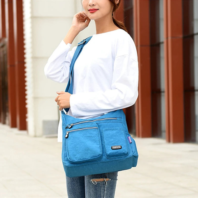 Fashion Women Crossbody Bag Nylon Waterproof Handbag Female Simple Shoulder Bag Travel Large Capacity Messenger Bag Purse Bags
