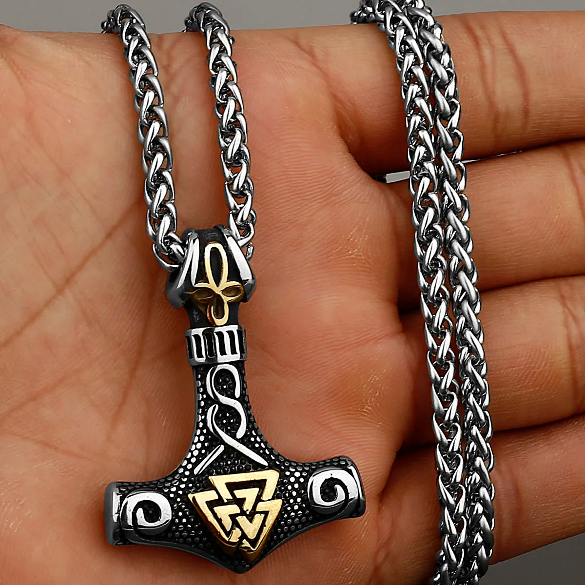 Original Viking Stainless Steel Thor Hammer Multiple Styles Domineering Unisex Necklace Pendant Boyfriend Gift Wholesale