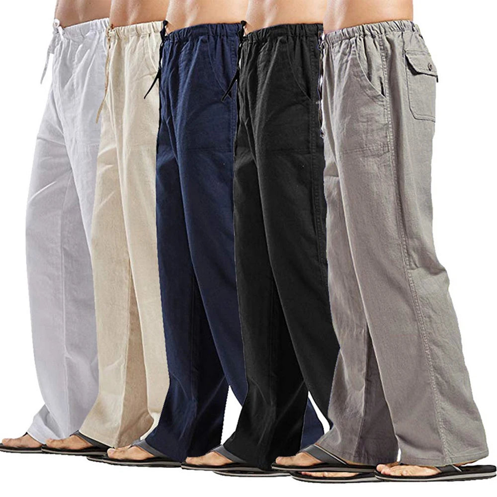 Men's Pants Loose Cool Casual Long Pants Elastic Waist Long Pant Casual Large Size Streetwear Lightweight Trousers