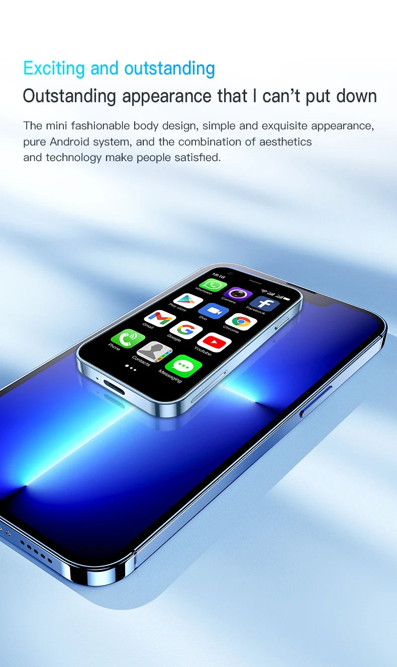 SERVO Mini Smartphone 3.0" Display 2GB+16GB 3G WCDMA Facial Recognition WiFi GPS Play Store Android Smart Phone Dual SIM Standby