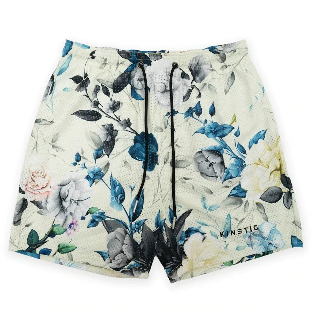 Summer New men short pant Rose Design Casual Shorts Street Hip Hop Fitness Polyester Fast Dry Breathable Embroidery Men Shorts