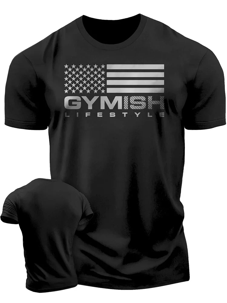 3D printed men's short sleeved T-shirt, comprehensive exercise, fun fitness T-shirt, tough guy, high quality, new style