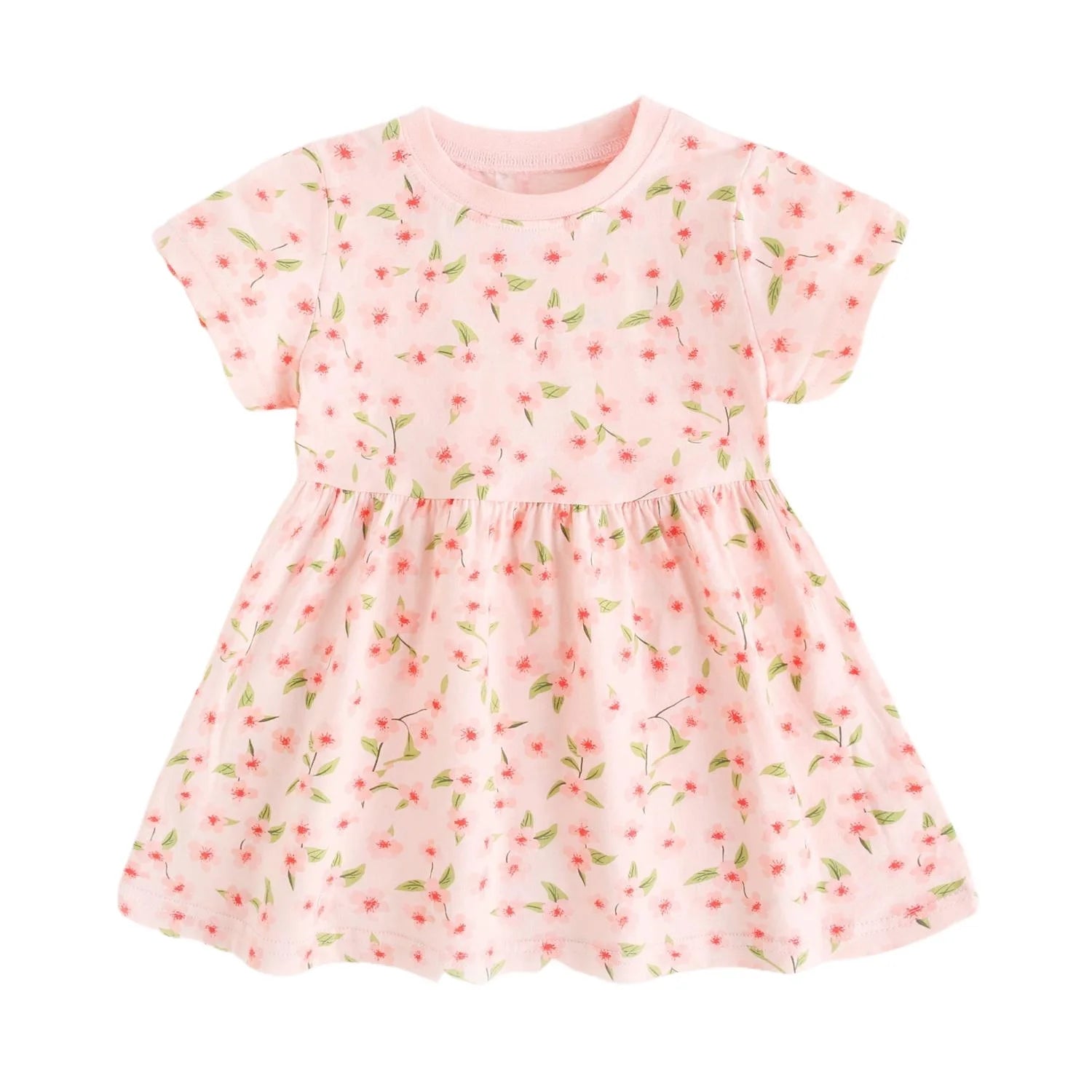 Sanlutoz Summer Short Sleeve Baby Girls Dress Little Kids Dresses Soft Clothing Holiday Casual