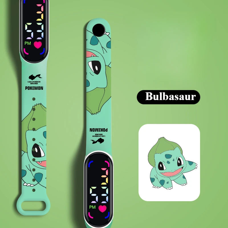 Strap LED Electronic Watch New Cute Anime Pikachu Gengar Waterproof Bracelet Fashion Boy Girl Digital Watches Birthday Gift