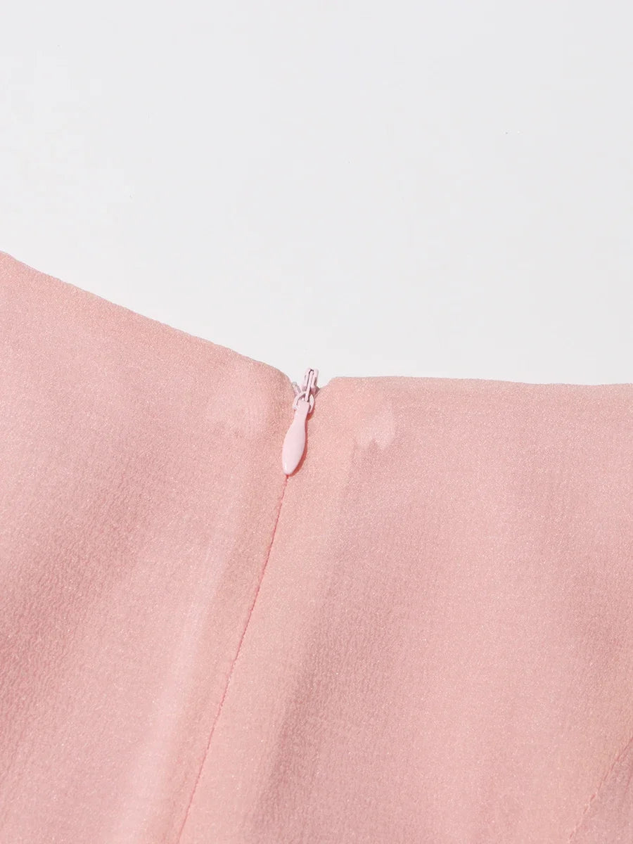 TWOTWINSTYLE Solid Slimming Spliced Folds Dresses for Women Round Neck Long Sleeves Patchwork Buttons Dress Female Clothing New