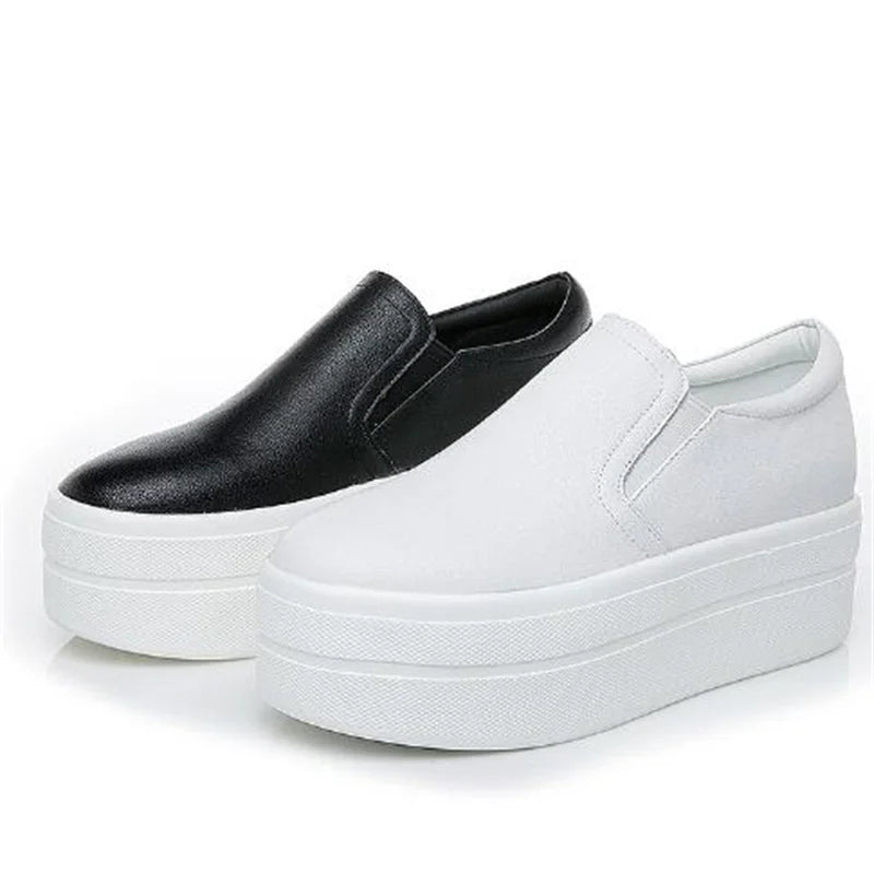 ZXRYXGS 2026 New Top Cowhide Platform Shoes Woman Sneaker Non-slip Comfort Winter High Heels Leather Shoes Women Casual Shoes