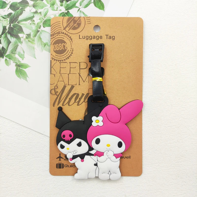 KUROMI Cinnamoroll Luggage Label Travel Luggage Tag Hello Kitty Suitcase ID Address Holder Baggage Boarding Portable Ticket