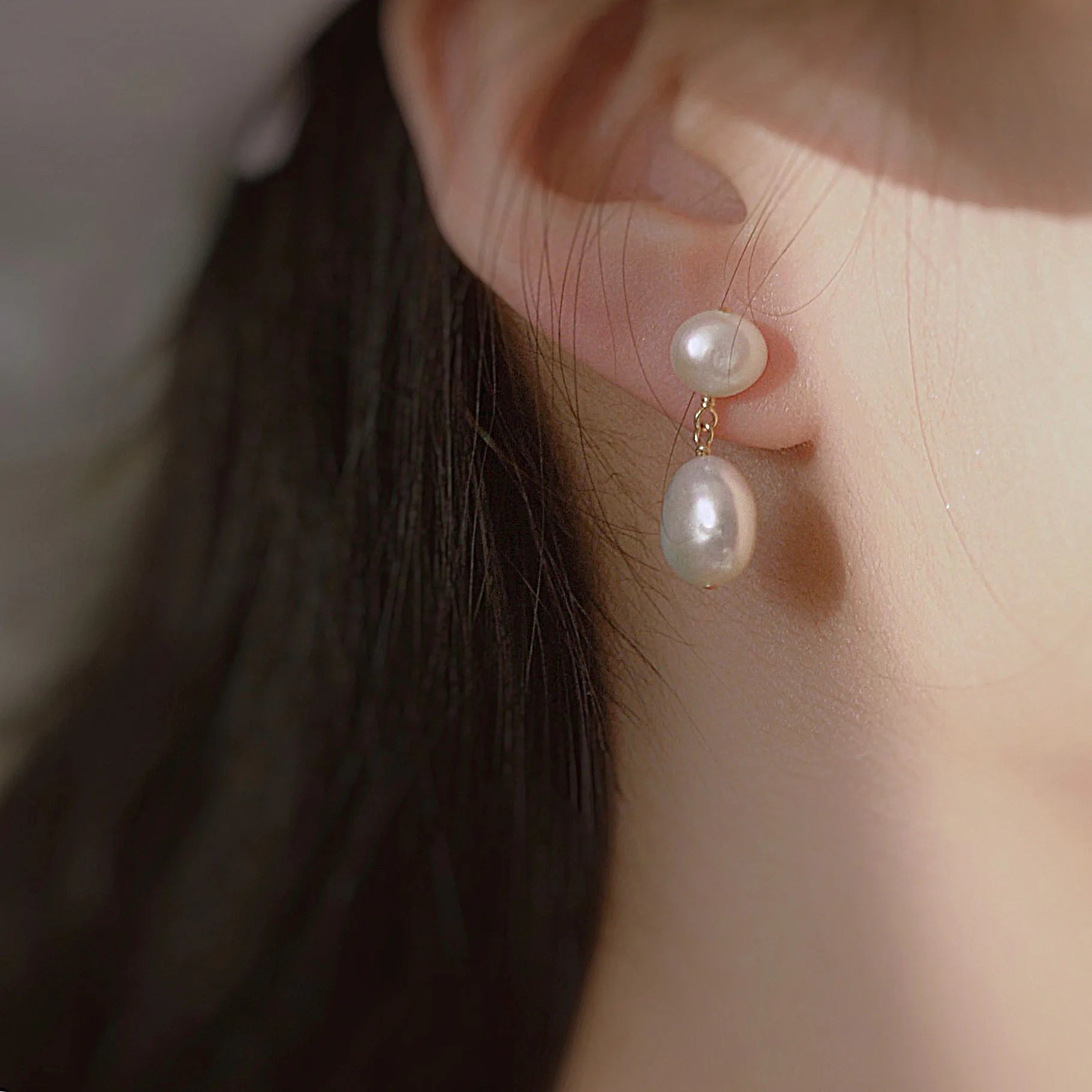 Simple Design Water Drop Natural Baroque Freshwater Pearl 925 Silver Needle Female Tassels Stud Earrings Wholesale Jewelry Gifts