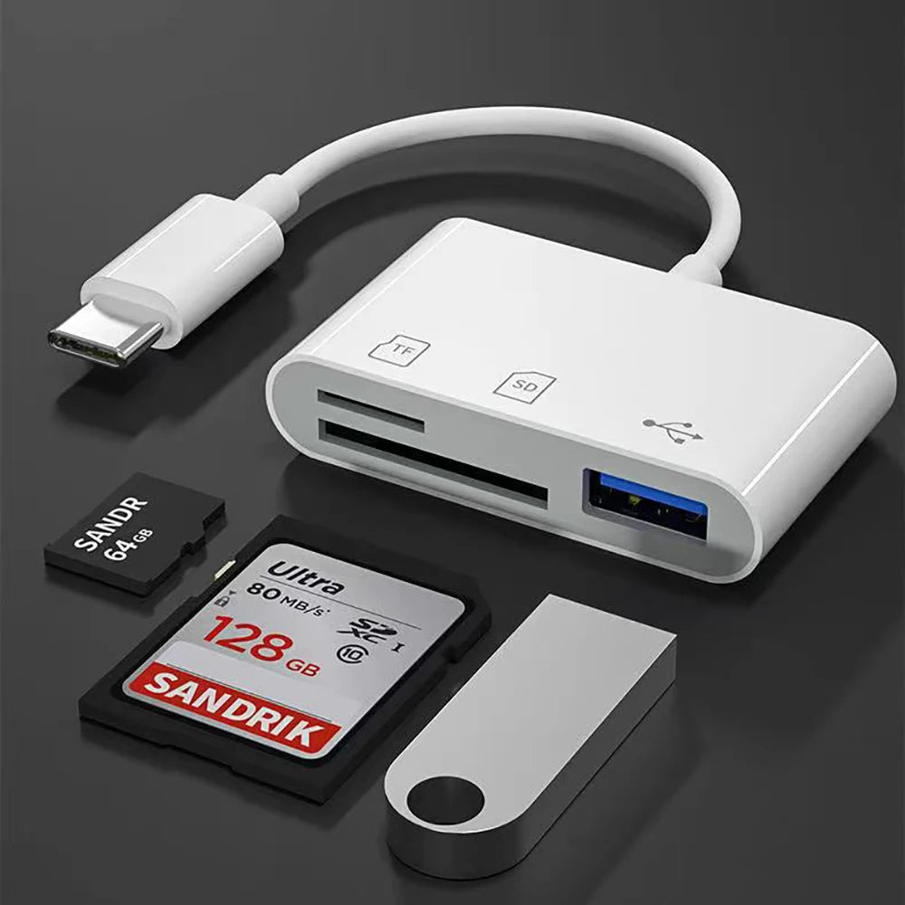 Type C Card Reader SD TF Memory Card Reader USB C OTG Adapter  High Speed Data transmitter for Phone 15 Macbook Smart Cell Phone