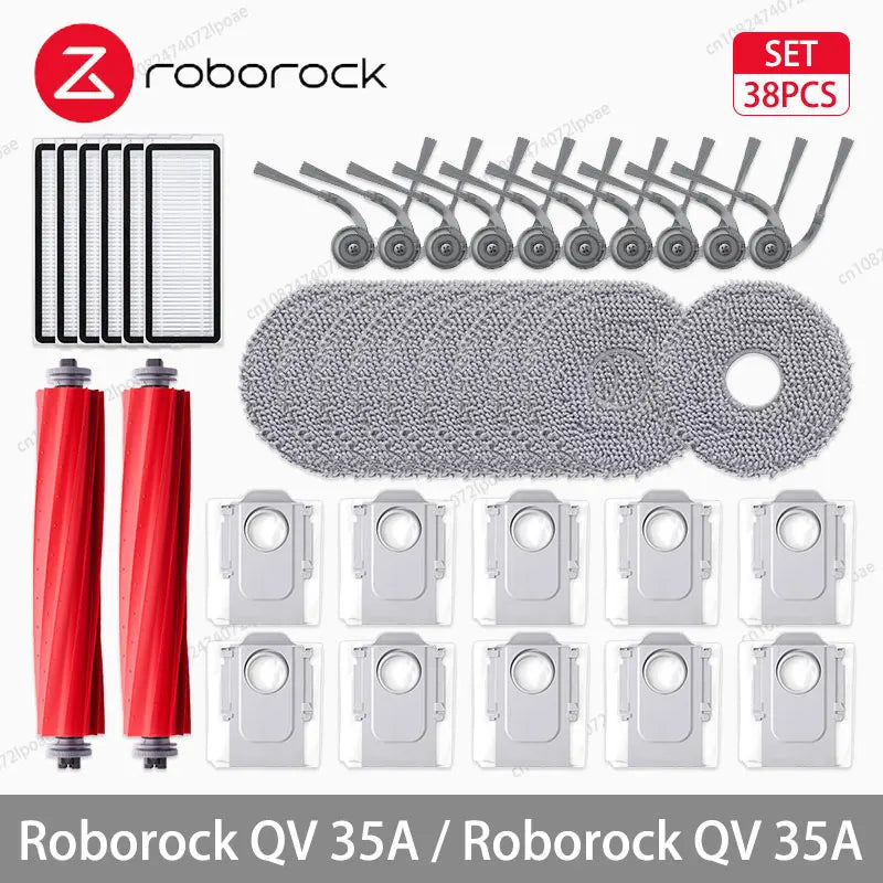 Roborock QV 35A / QV 35S Robot Vacuum Cleaner Accessories Main Side Brush Mop Cloth Hepa Filter Dust Bag Replacement Spare Parts