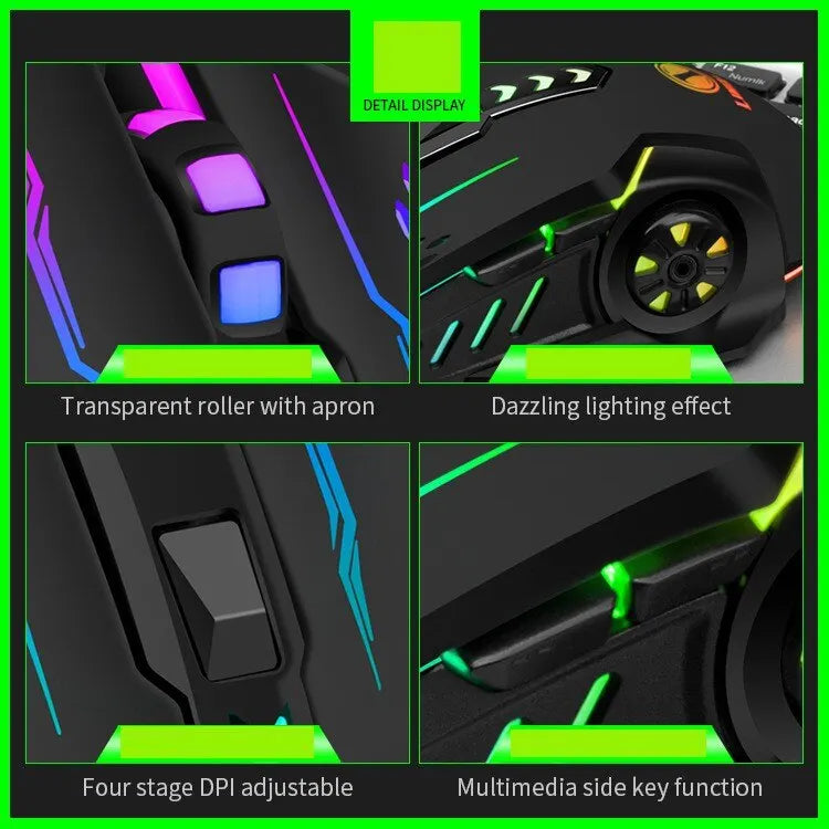 USB Wired Gaming Mouse Mechanical Mice USB Luminous Light Mouse Adjustable Optical Gamer Mouse for PC Computer Game