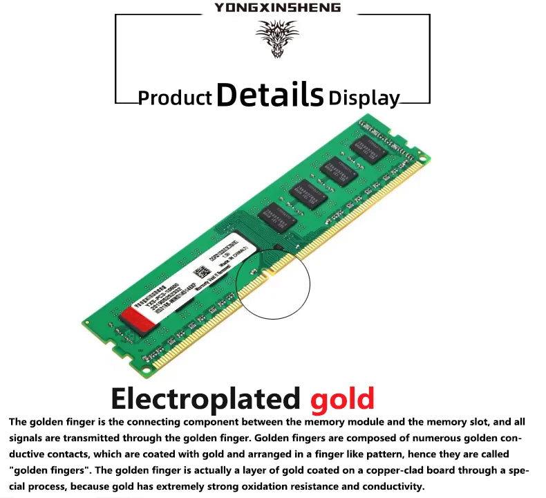Yongxinsheng DDR3 RAM 4GB 8GB PC3 1333MHz 1600MHz Universal Desktop Memory DIMM 1.5v voltage