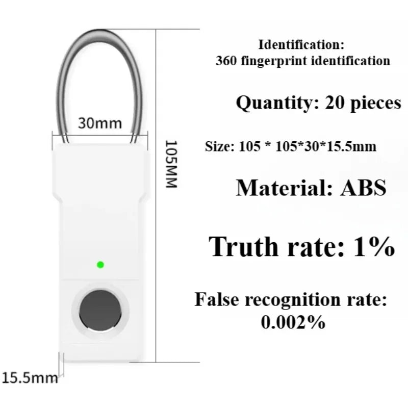 Tuya Fingerprint Padlock Bluetooth Combination Padlock Suitcase Luggage New Metal Code Lock Mini Fingerprint Key Anti-Theft Lock