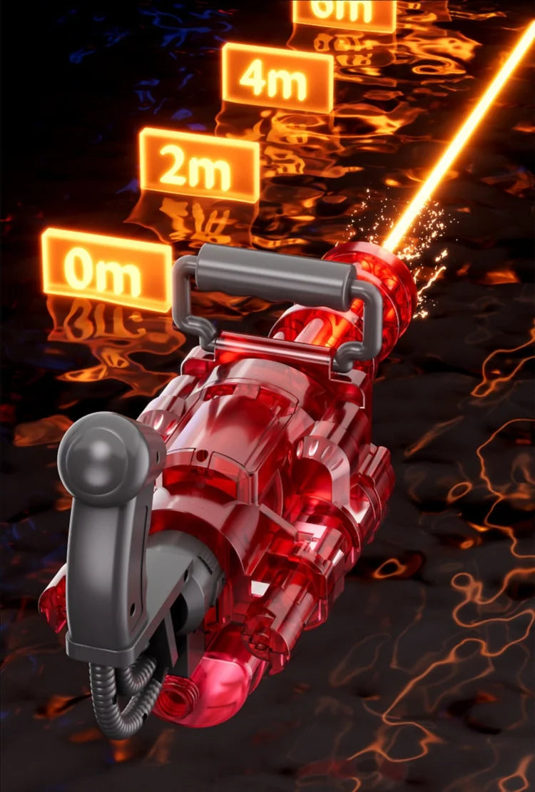Electric Gatling LED Light Water Gun High-Speed Continuous Burst Rotating Summer Outdoor Beach Pool Party shooting Toy Gift