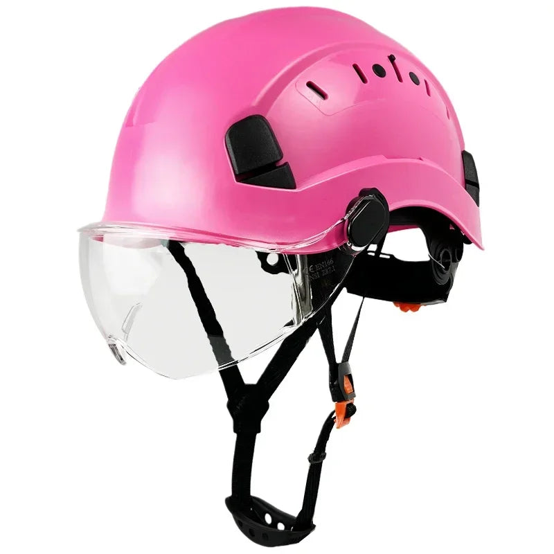 Safety Helmet With Goggles Men's Construction Hard Hat High Quality ABS Protective Helmets Work Cap For Working Climbing Riding