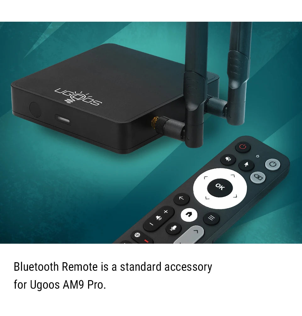 Original Ugoos AM9 Pro Smart TV Box Android 14 Amlogic S905x5-J WiFi6 BT5.3 1000M  HDR Set Top Box Media Player Support AI-SR