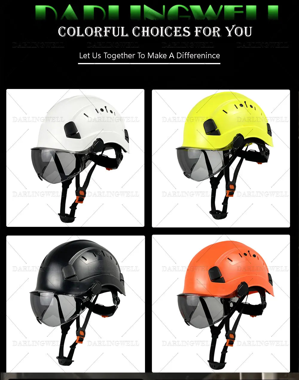 Safety Helmet With Goggles Men's Construction Hard Hat High Quality ABS Protective Helmets Work Cap For Working Climbing Riding