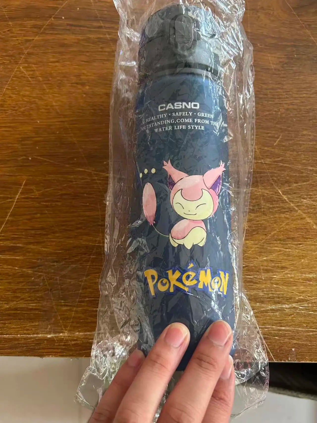560ML Pokemon Water Cup Pikachu Mewtwo Gengar Portable Plastic Cartoon Outdoor Sports Large Capacity Travel Hiking Water Bottle