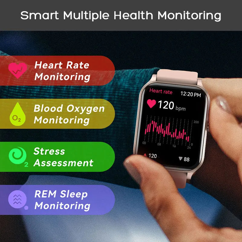 Smart Watch for Women Smartwatches Fitness Tracker Pedometer Health Sleep Monitor Compatible for Android iOS Phone, Gold Pink .