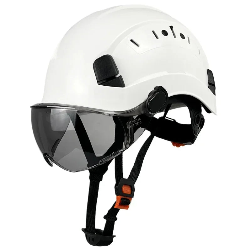 Safety Helmet With Goggles Men's Construction Hard Hat High Quality ABS Protective Helmets Work Cap For Working Climbing Riding