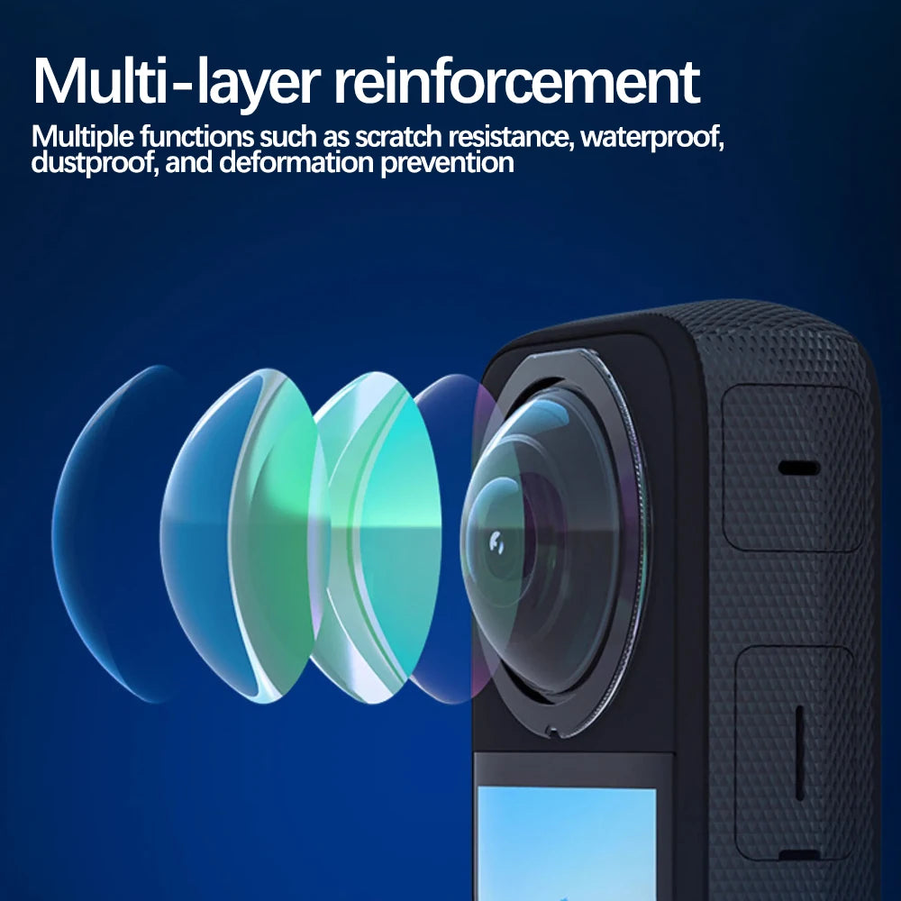 For Insta 360 X3 Self Adhesive Camera Lens Guard Front Back Camera Protectors for Insta 360 X3 HD Anti-scratch Screen Protectors