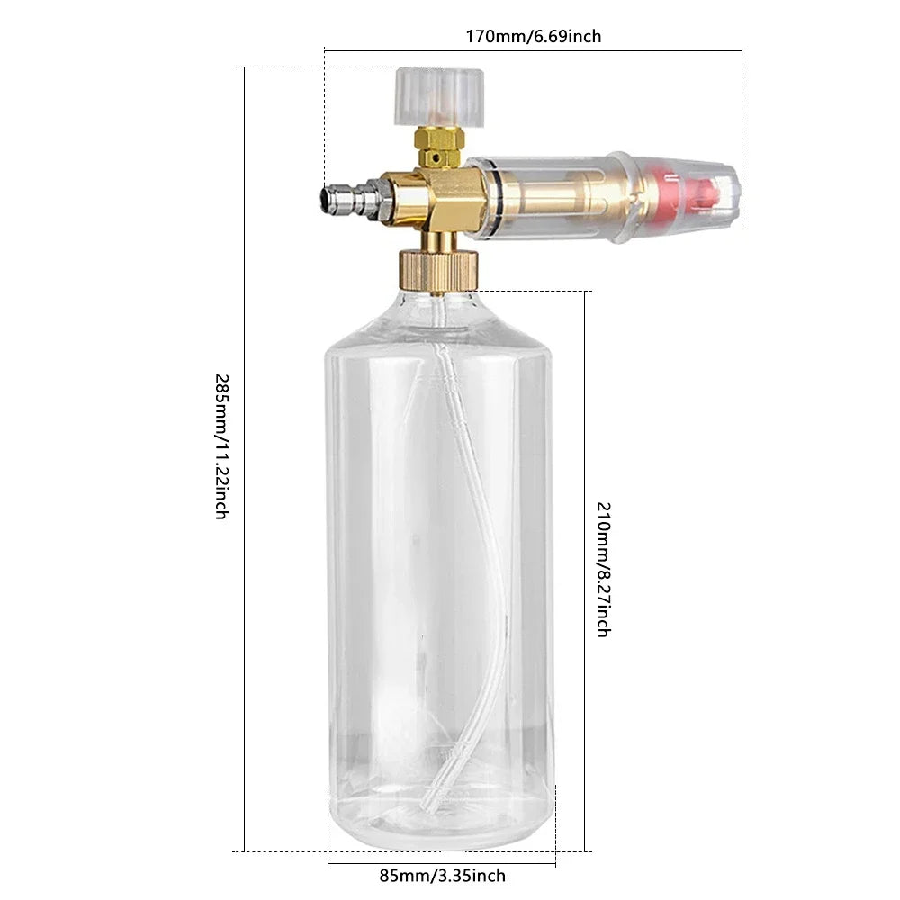 1L Car Washer Water Gun Cleaning Foam Generator Snow Foam Lance 1/4" Quick Release Nozzles for Parkside Karcher Daewoo Lavor