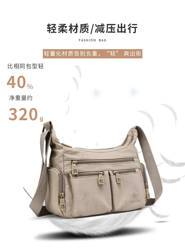 Nylon Crossbody Bag For Women Large Capacity Shoulder Bag Multi-pocket Female Bag Shopping Travel Lady Handbag Leisure Purse sac