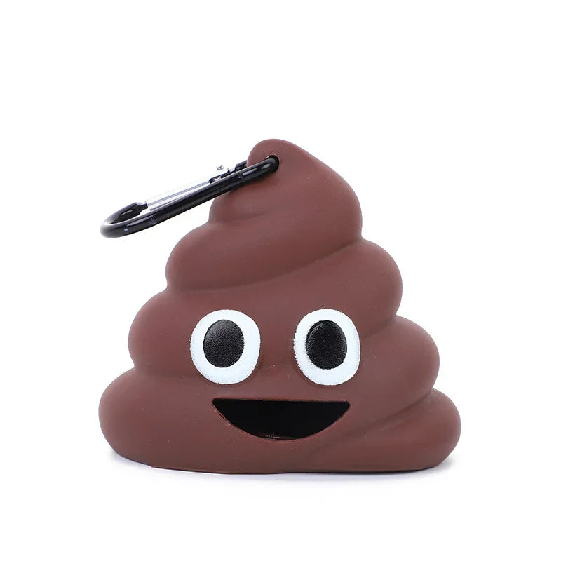 Creative Poop Shaped Pet Poop Waste Bag Dispenser Portable Pet Bin Bag Holder with Clip Pet Dog Outdoor Walking and Travel