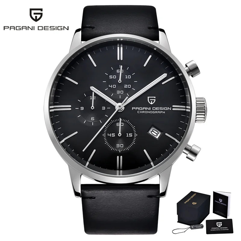 2025 New PAGANI DESIGN Business Men's Quartz Watch 46mm Brand Stainless Steel Waterproof Automatic Chronometer Relogo Masculino