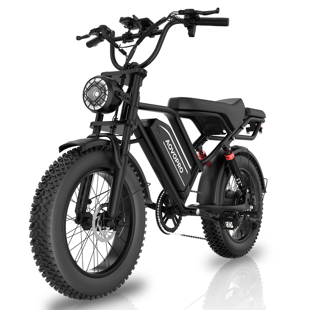 AOVOPRO AOVOWHEEL AP20(AW2PRO) Electric Bike 1500W 20" Fat Tire 31mph Top Speed 70 Miles Range for Road Sand Mountain Snow Electric Motorcycle