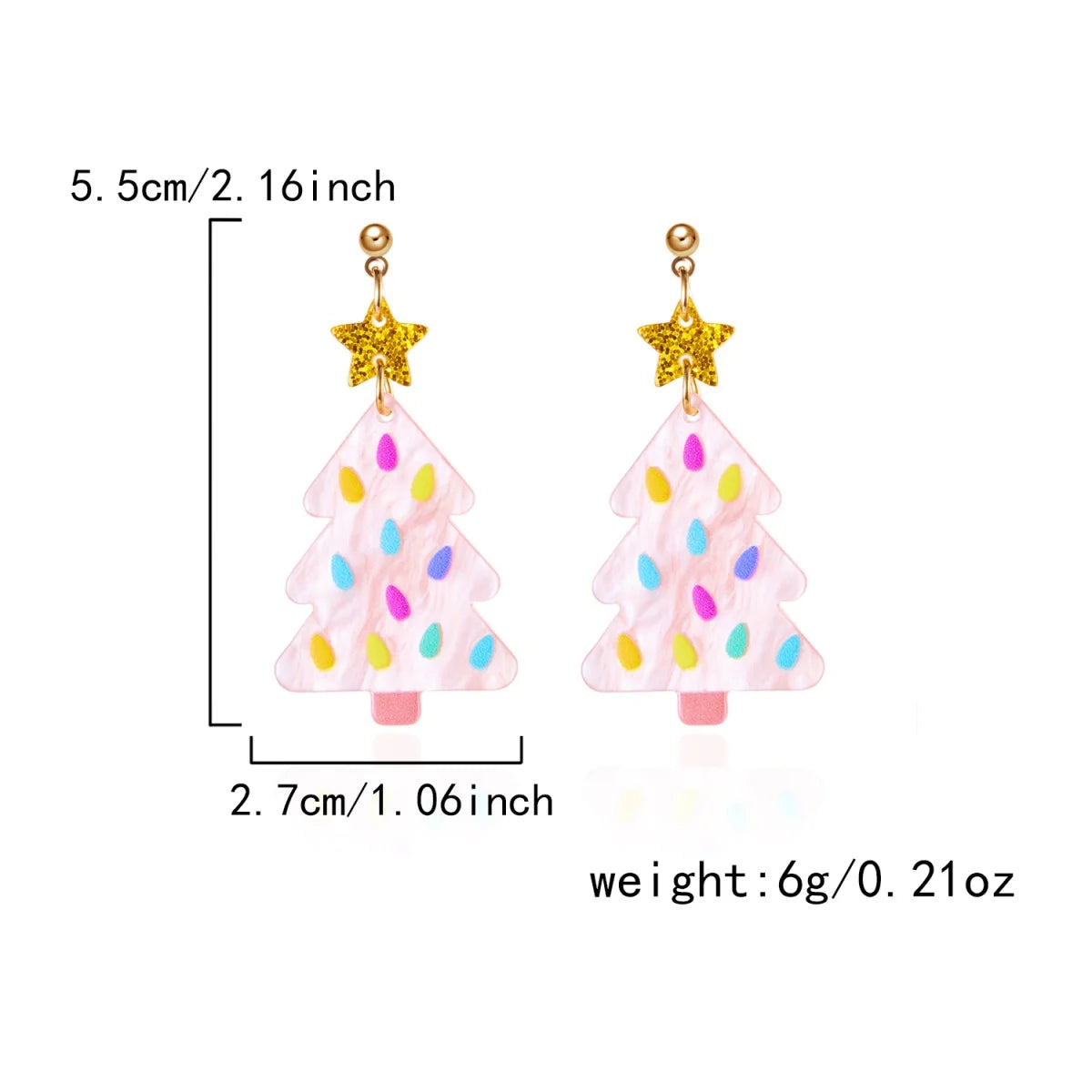 Christmas Acrylic Heart Santa Claus Deer Candy Crutch Xmas Tree Soldier Drop Earrings Cute Holiday Jewelry For Women Men Gifts
