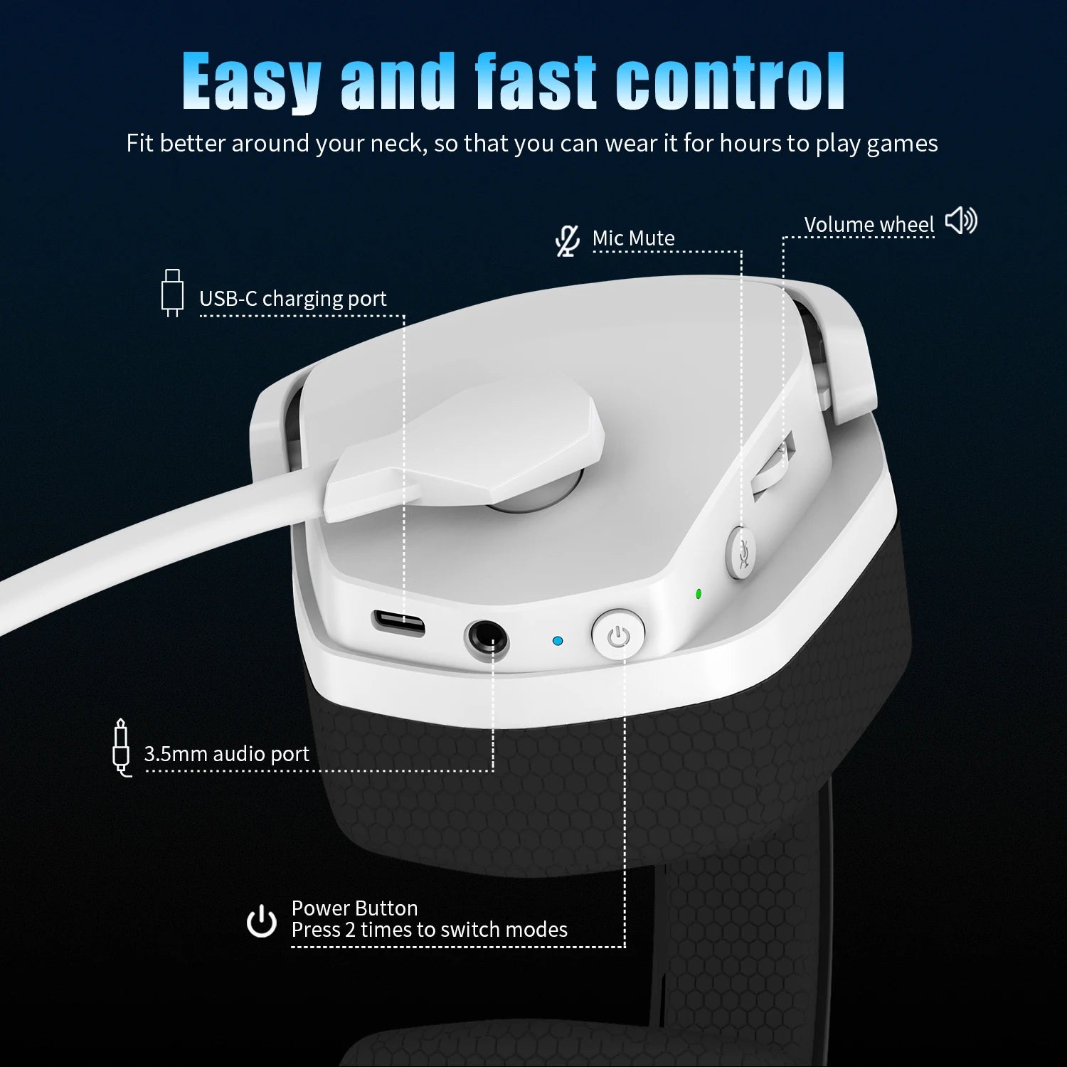 NUBWO G06 Dubbele Draadlose Speletjie-koptelefoon met Mikrofoon vir PS5, PS4, rekenaar, selfoon, Switch, 2.4GHz Bluetooth 5.3 Speletjie-oorfone