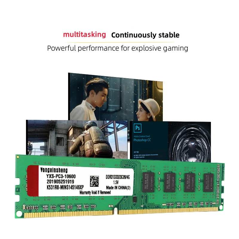 Yongxinsheng DDR3 RAM 4GB 8GB PC3 1333MHz 1600MHz Universal Desktop Memory DIMM 1.5v voltage