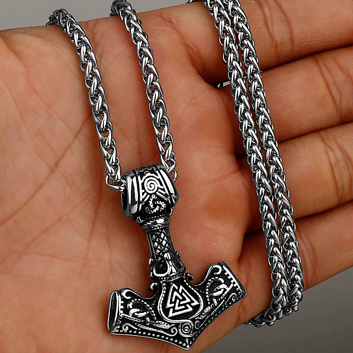 Original Viking Stainless Steel Thor Hammer Multiple Styles Domineering Unisex Necklace Pendant Boyfriend Gift Wholesale