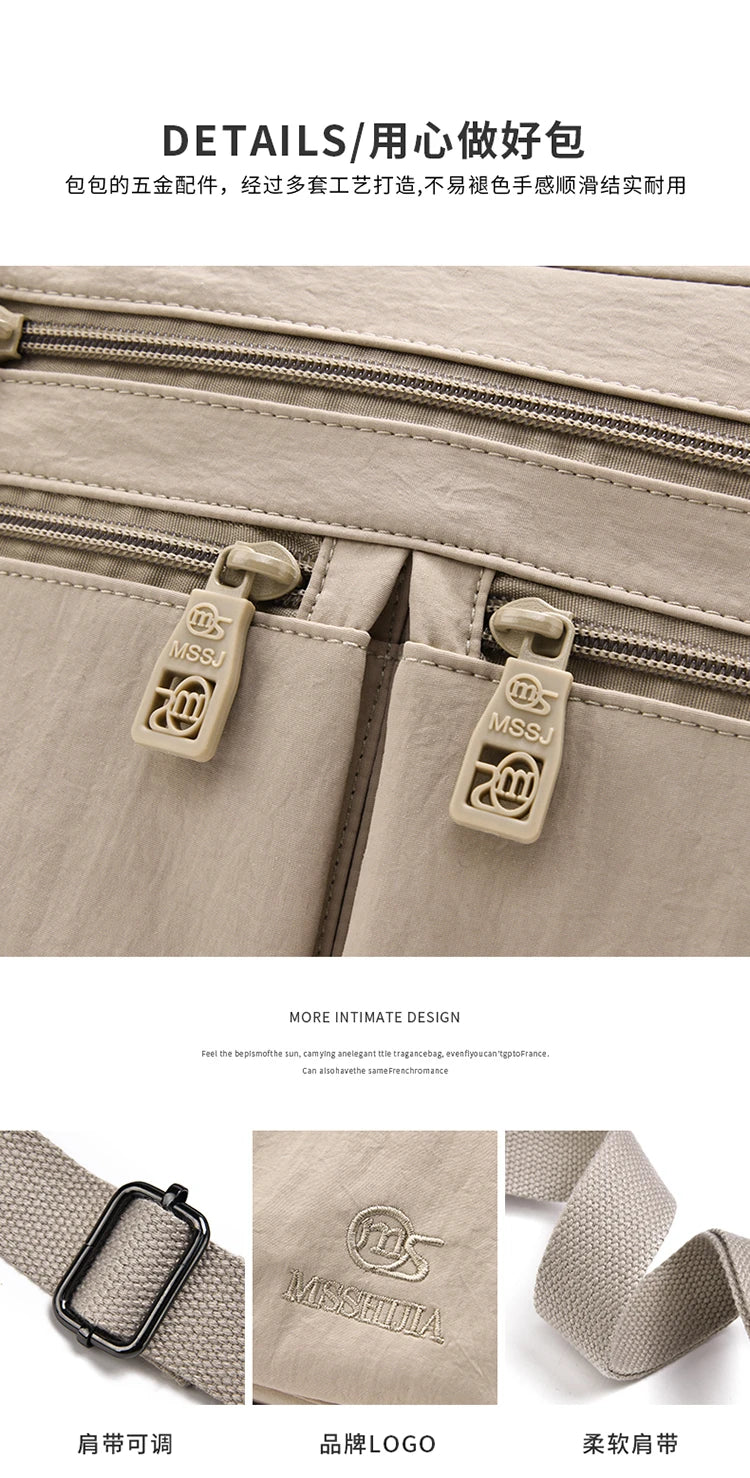 Nylon Crossbody Bag For Women Large Capacity Shoulder Bag Multi-pocket Female Bag Shopping Travel Lady Handbag Leisure Purse sac
