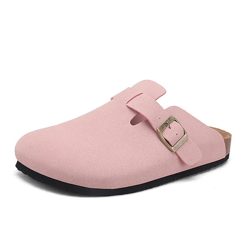 Herren Wildleder Kork Sandalen Clogs Damen Geschlossene Zehen Hausschuhe Pantoletten Gesundheitsfußbett für Dropshipping
