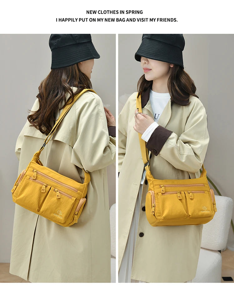 Nylon Crossbody Bag For Women Large Capacity Shoulder Bag Multi-pocket Female Bag Shopping Travel Lady Handbag Leisure Purse sac