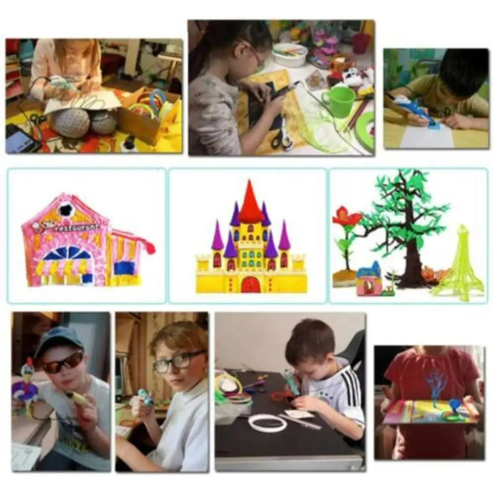 3D Printing Pen Arts Printer Set PLA Filament Drawing Print For Kids Adult Creative Toy Gift 36M PLA Filaments +USB 3D Pens