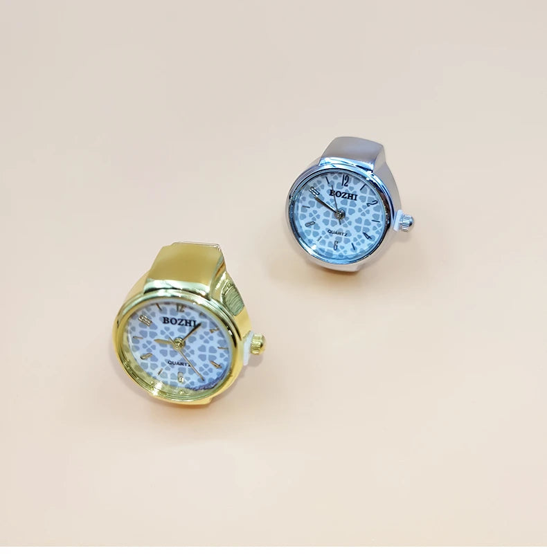 Hot Selling Finger Watch Ring Creative Movement Fashion Accessories Vintage Alloy Shell Quartz Watch Men Jewelry Women Gift
