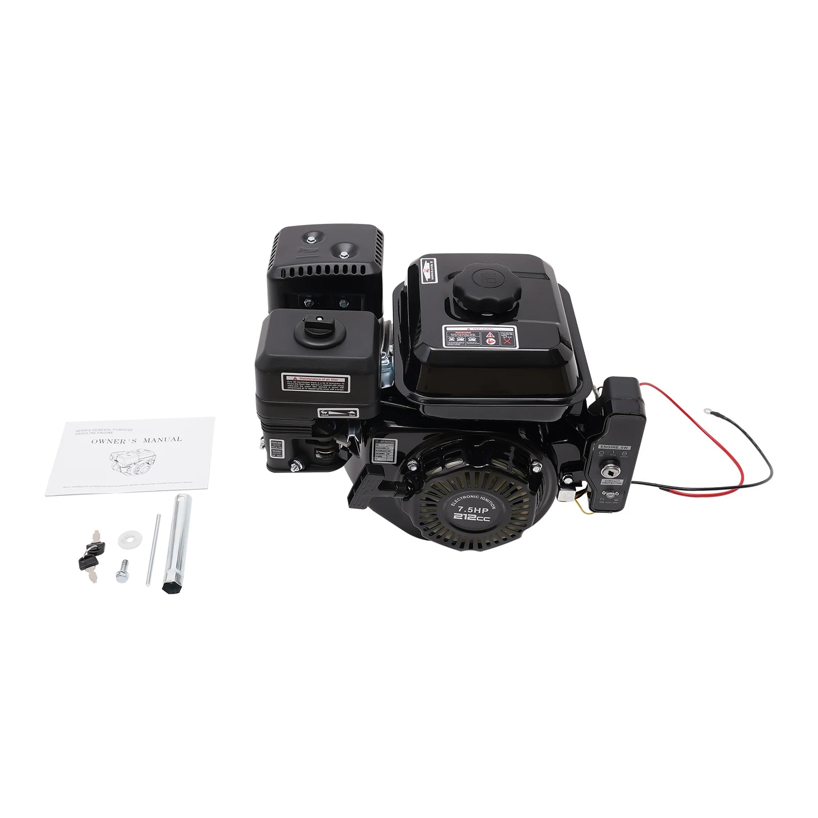 4 Strokes 212cc 7.5HP Gas Engine with Electric Start Upgrade Version For Go Kart Pressure Washers Log Splitters