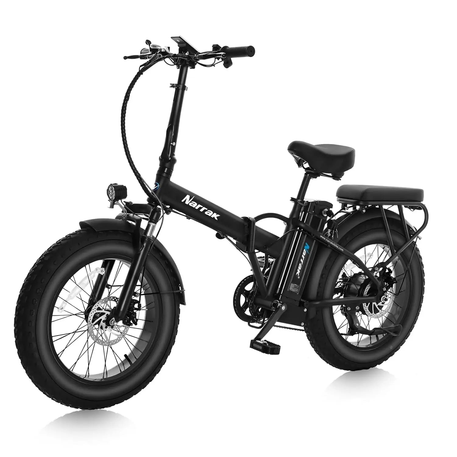Fat Tire Folding Electric Bike 48V 624Wh Removable Battery 1100W Motor 20mph Suspension Step-Thru Frame, Custom