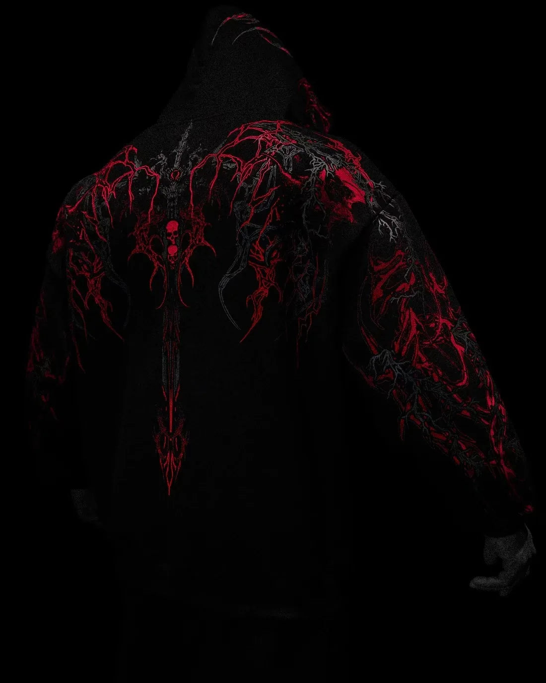 2025 Nuwe Amerikaanse Styl Mans Hooded Sweatshirt Modieuse Handelsmerk Donker Styl Sport Fiksheid Hoë Straat Herfs Winter Mans Sweatshirt