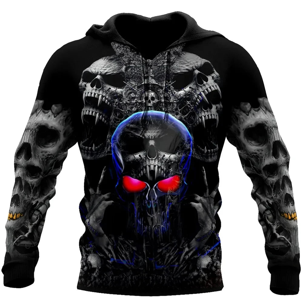 Vintage Skull 3D Print Hoodie Men/Women Casual Fashion Hoodies 2026 Pullover Sweatshirts Oversized Unisex Men Coat
