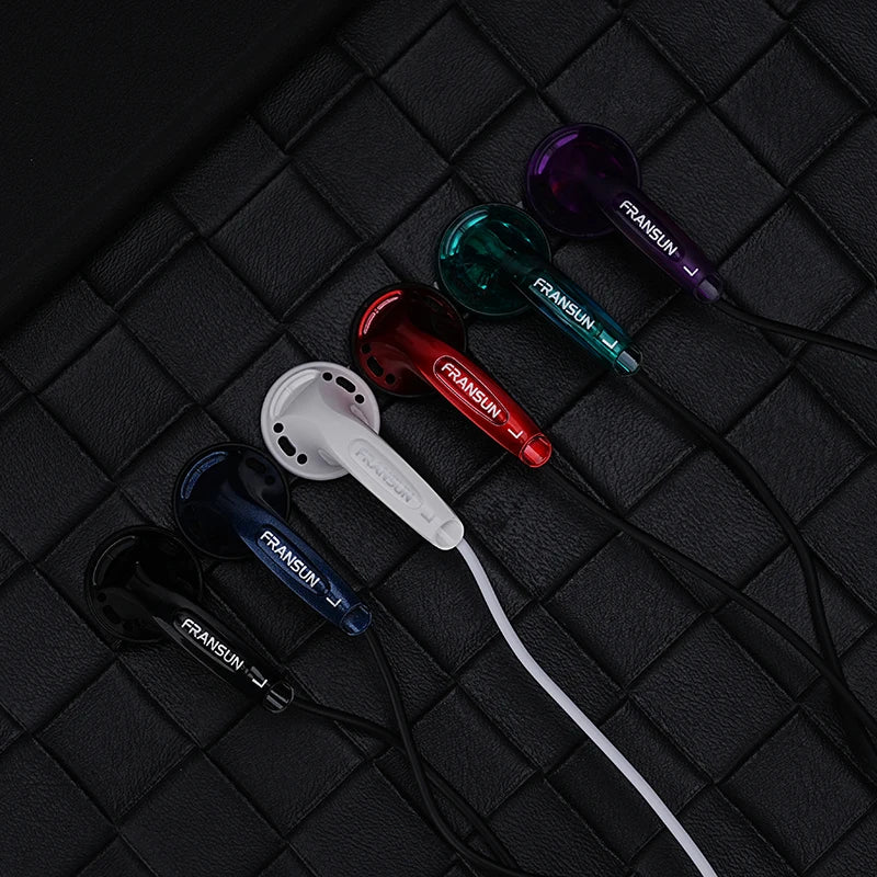 Fransun 1st Gen Flat-Head Earphones 15.4mm Dynamic Driver Earbuds 15.4mm Dynamic HiFi Sound Tears-of-Regret Headphones With Mic