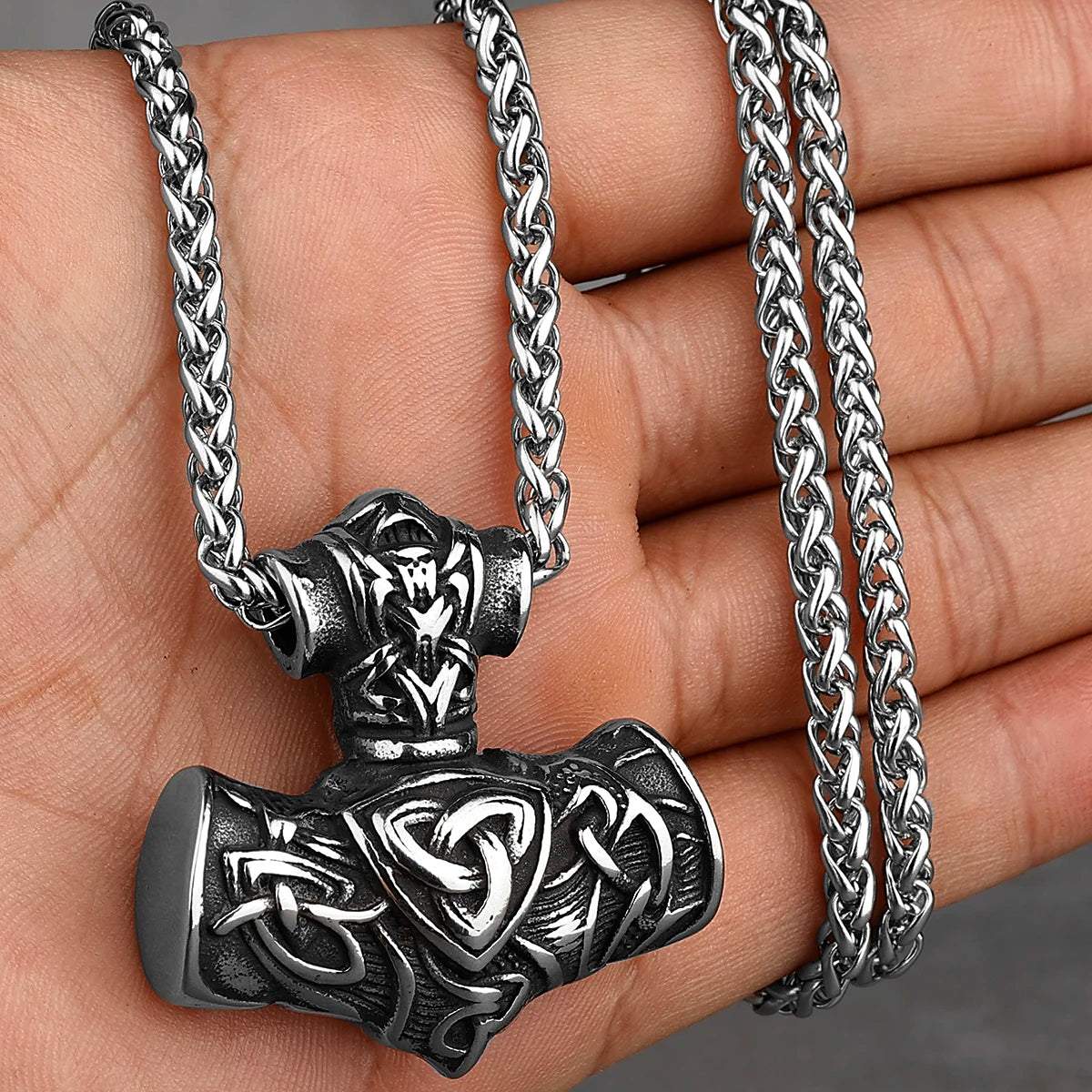 Original Viking Stainless Steel Thor Hammer Multiple Styles Domineering Unisex Necklace Pendant Boyfriend Gift Wholesale