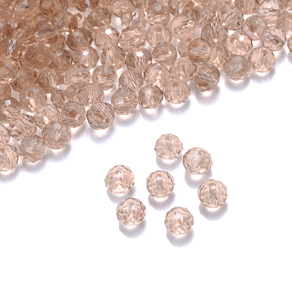 Cicifu Mix Green 3/4/6mm 40/120pcs Rondelle Austria Faceted Crystal Glass Beads Round Loose Beads for Jewelry Making Finding