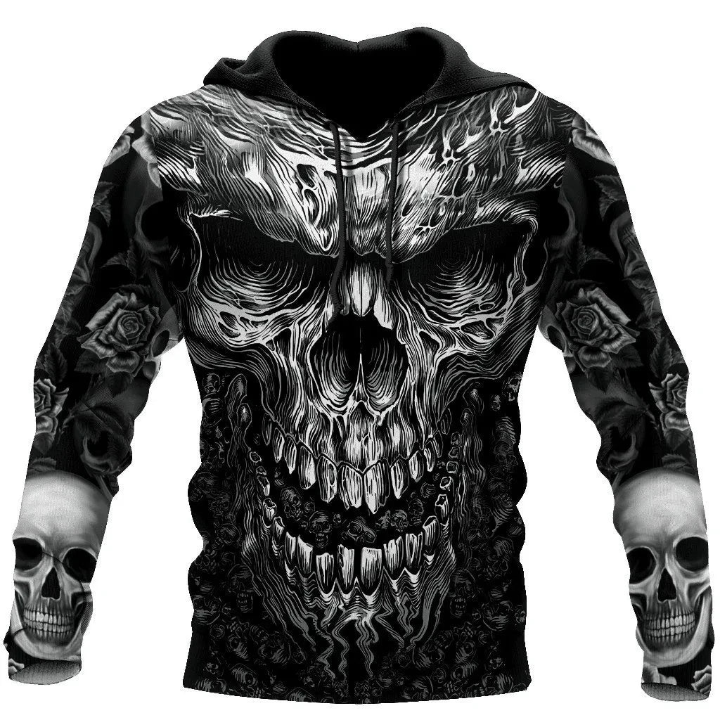 Vintage Skull 3D Print Hoodie Men/Women Casual Fashion Hoodies 2026 Pullover Sweatshirts Oversized Unisex Men Coat