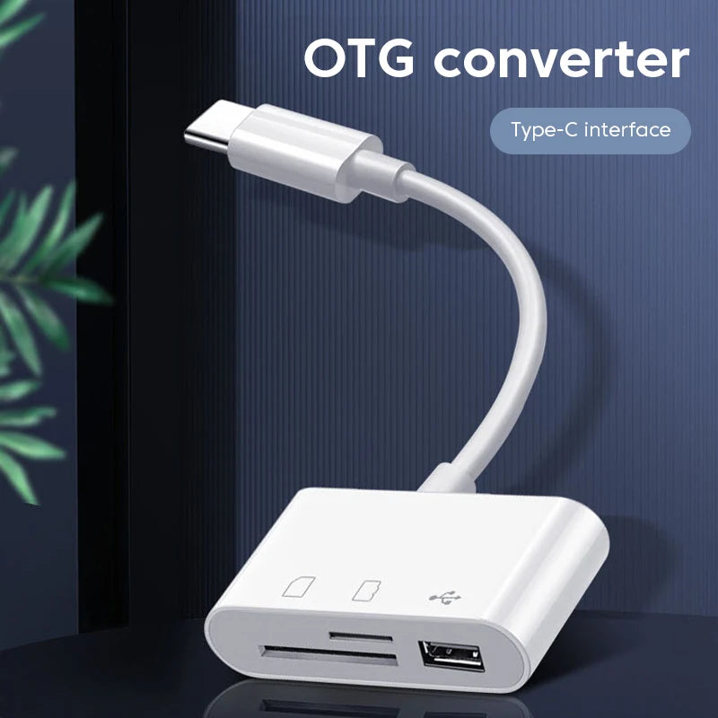 USB C SD Card Reader for Phone Type C 3 in 1 SD TF CF Card Reader Type C CF Card Reader Adapter Camera Card Reader Plug and Play