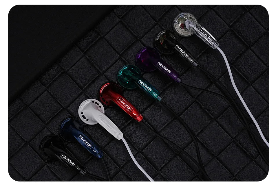 Fransun 1st Gen Flat-Head Earphones 15.4mm Dynamic Driver Earbuds 15.4mm Dynamic HiFi Sound Tears-of-Regret Headphones With Mic